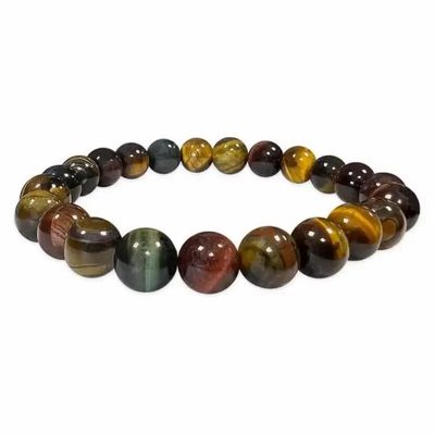 Bracelets - Multicolored Tiger Eye Bracelet A 8mm beads - ARABESK