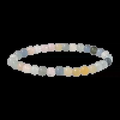 Bracelets - Beryls Aquamarine & Morganite AA 6mm pearls bracelet - ARABESK
