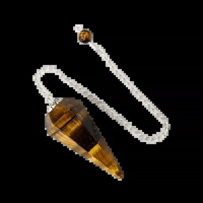 Jewelry - Conical pendulum in Tiger's eye 6 faces - ARABESK