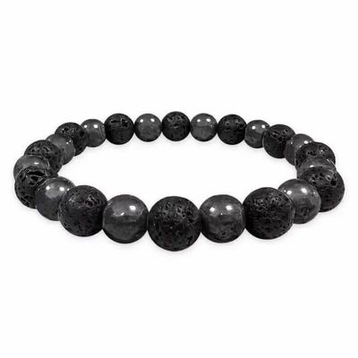 Bracelets - Bracelet Hematite & Pierre de lave perles 8mm - ARABESK