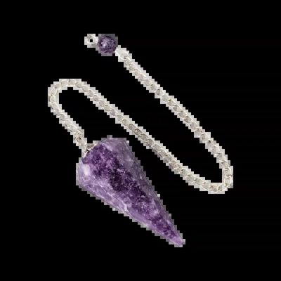 Jewelry - Lepidolite Conical Pendulum 6 Sides - ARABESK