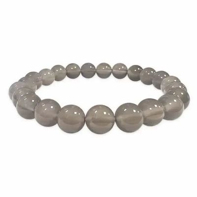 Bracelets - Bracelet Agate Grise A perles 8mm - ARABESK