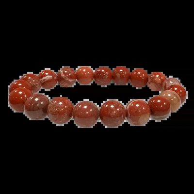Bracelets - 10mm pearls Red Jasper bracelet - ARABESK