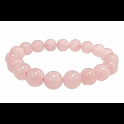 Bracelets - Rose quartz 10mm pearls brace - ARABESK