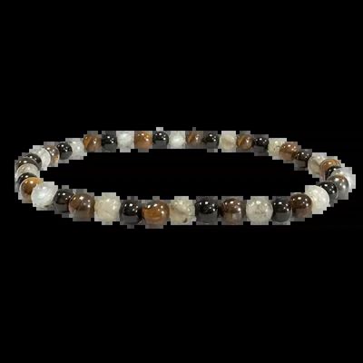 Bracelets - 4mm pearls Labradorite Onyx & Tiger eye bracelet - ARABESK