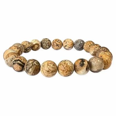 Bracelets - Landscape Jasper 8mm pearls bracelet - ARABESK