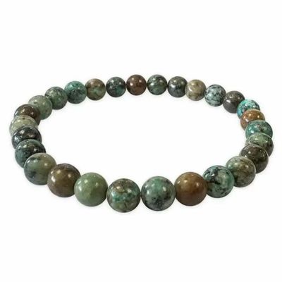 Bracelets - Natural African turquoise 6mm pearls bracelet - ARABESK