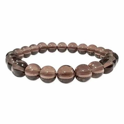 Bracelets - Bracelet Cristal de Roche fumé A perles 8mm - ARABESK