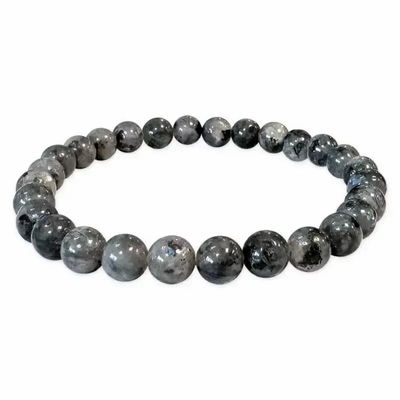 Bracelets - 6mm pearls Larvikite bracelet - ARABESK