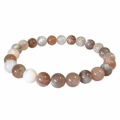 Bracelets - Multicolor Moonstone Bracelet AA beads 7.5-8.5mm - ARABESK