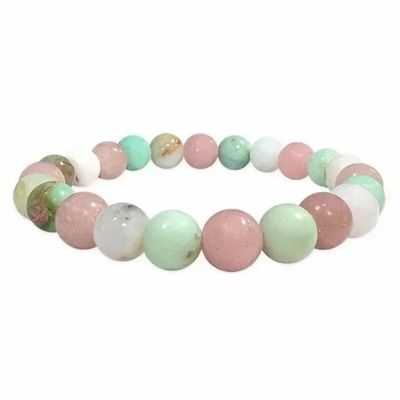 Bracelets - 8mm pearls Pink Opal & Chrysoprase AA bracelet - ARABESK