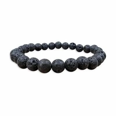 Bracelets - Lava stone 6mm pearls bracelace - ARABESK