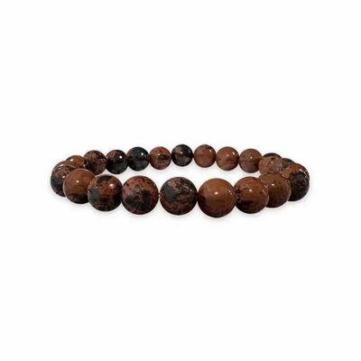 Bracelets - Mahogany Obsidian pearls bracelet 8mm - ARABESK