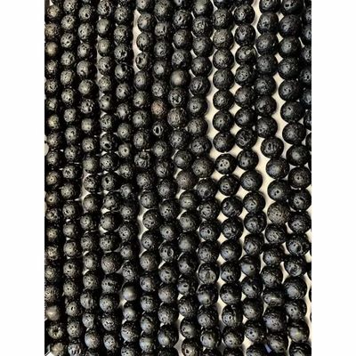 Bijoux - Pierre de lave A perles 8mm sur fil 40cm - ARABESK