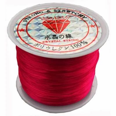 Bijoux - Fil élastique plat Rouge 50m - ARABESK