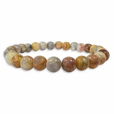 Bracelets - Crazy Lace Agate 6mm pearls bracelet - ARABESK
