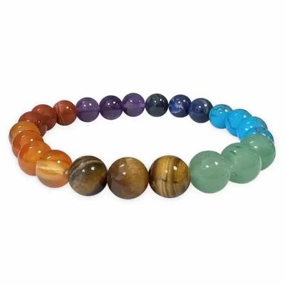 Bracelets - 7 chakra bracelet pearls 8mm - ARABESK