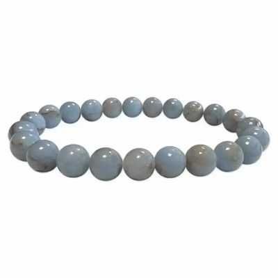 Bracelets - Orange Angelite 8mm pearls Bracelet - ARABESK