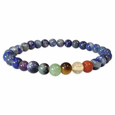 Bracelets - 7 Chakras Lapis Lazuli 6mm A pearls bracelet - ARABESK