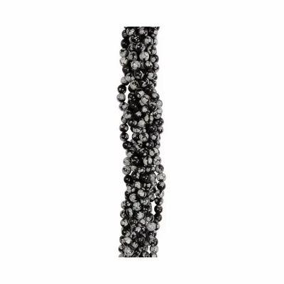 Bijoux - Obsidienne Flocon de Neige perles 6mm sur fil 40cm - ARABESK