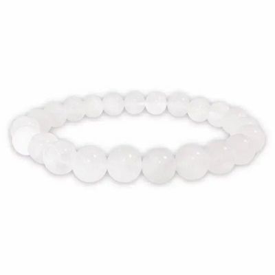 Bracelets - Bracelet Jade Blanc A perles 8mm - ARABESK