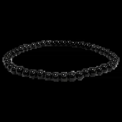 Bracelets - A grade black tourmaline 4mm pearls bracelet - ARABESK