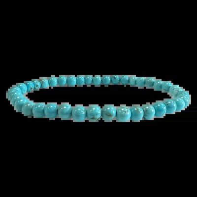 Bracelets - Bracelet Turquenite Howlite natural tinted A pearls 4mm - ARABESK
