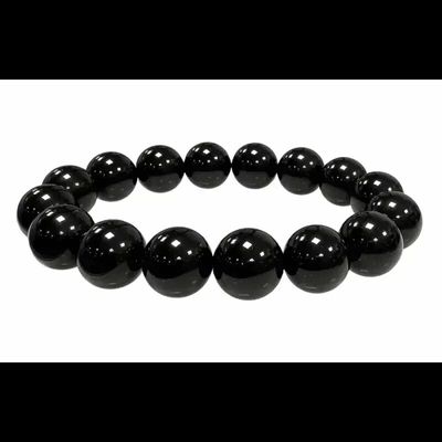 Bracelets - Black Obsidian A pearls bracelet 12mm - ARABESK