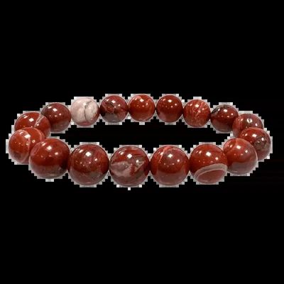 Bracelets - 12mm pearls Red Jasper bracelet - ARABESK