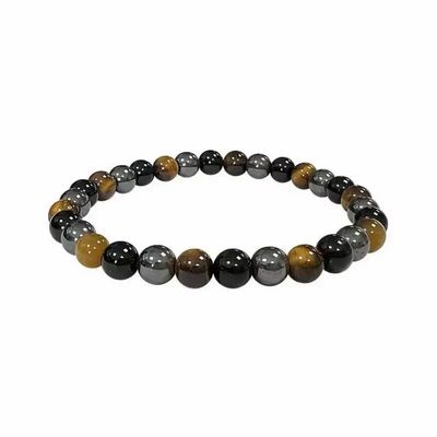 Bracelets - Bracelet Hématite Œil de tigre Obsidienne Noire perles 6mm - ARABESK