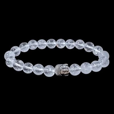 Bracelets - Bracelet Rock crystal & Buddha beads 8mm - ARABESK