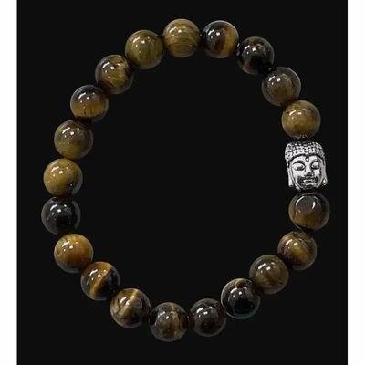 Bracelets - Tiger eye & Buddha A pearls bracelet 8mm - ARABESK