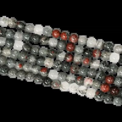 Bijoux - Jaspe héliotrope Bloodstone perles 6mm sur fil 40cm - ARABESK