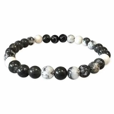 Bracelets - Zebra Jasper 6mm pearls bracelet - ARABESK
