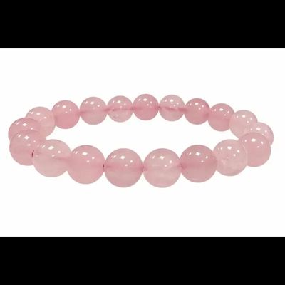 Bracelets - Rose quartz A 10mm pearls brace - ARABESK