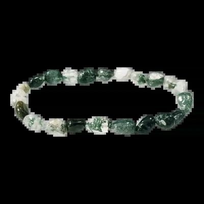 Bracelets - Moss Agate Bracelet With Tumbled Stones - ARABESK