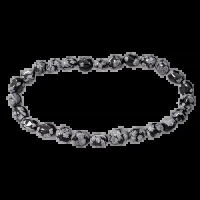 Bracelets - Obsidian snowflake tumbled stones bracelet - ARABESK