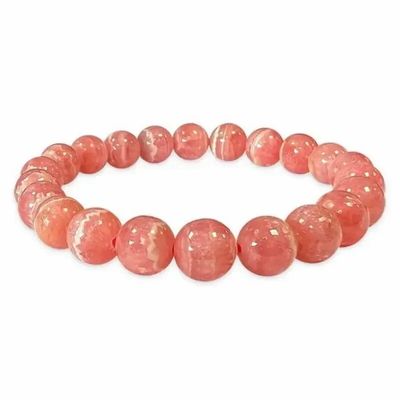Bracelets - Argentina Rhodochrosite AAA 7.5-8.5mm bracelet - ARABESK