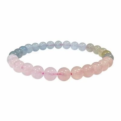 Bracelets - Beryls Aquamarine & Morganite AAA 6-7mm pearls bracelet - ARABESK