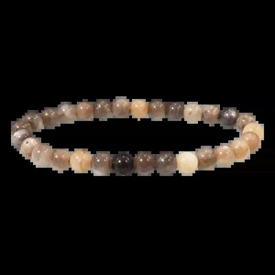 Bracelets - Black Moonstone Bracelet With Beads 5.7-6.7mm - ARABESK