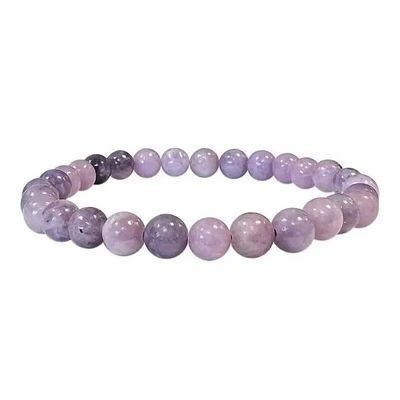 Bracelets - Lepidolite A 6mm pearls bracelet - ARABESK