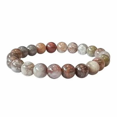 Bracelets - Bracelet Agate Plume perles 8mm - ARABESK