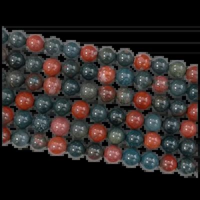 Bijoux - Jaspe héliotrope Bloodstone perles 10mm sur fil 40cm - ARABESK