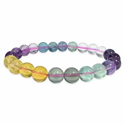 Bracelets - Multicolor Fluorite 8mm AAA pearls bracelace - ARABESK