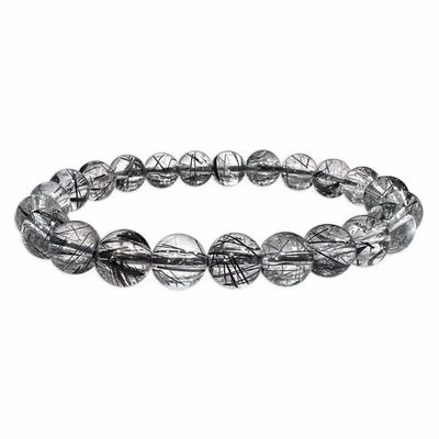 Bracelets - Tourmaline Rock Crystal AAA 8mm pearls bracelet - ARABESK