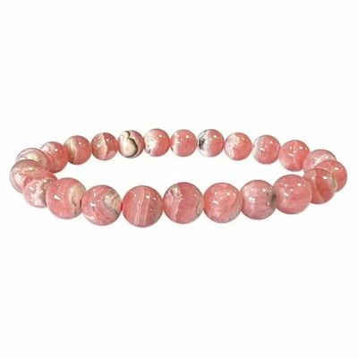 Bracelets - Bracelet Rhodochrosite Argentine AA perles 8-9mm - ARABESK