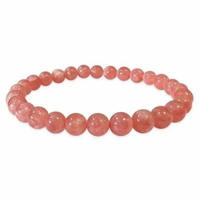 Bracelets - Argentina Rhodochrosite AAAA 6-7mm bracelet - ARABESK