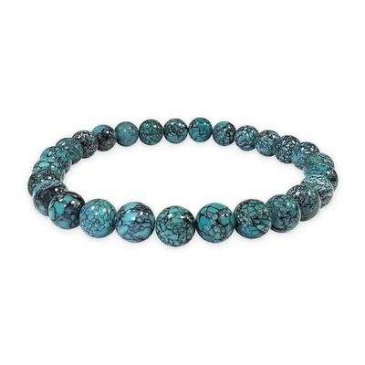 Bracelets - Natural turquoise bracelet from China AAA beads 6mm - ARABESK