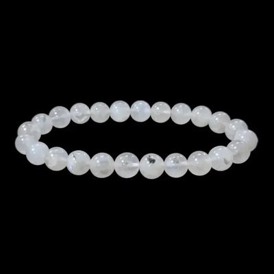 Bracelets - White Moon stone Peristerite A 7.5-8.5mm pearls bracelet - ARABESK