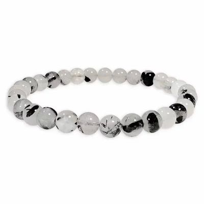 Bracelets - Rock Crystal Tourmaline A 6mm pearls bracelet - ARABESK